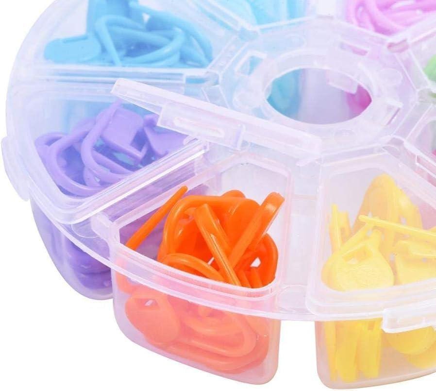 Stitch Markers, 104 Pieces with 8 Colors, for Crocheting, Needle Clip with Storage Box Container