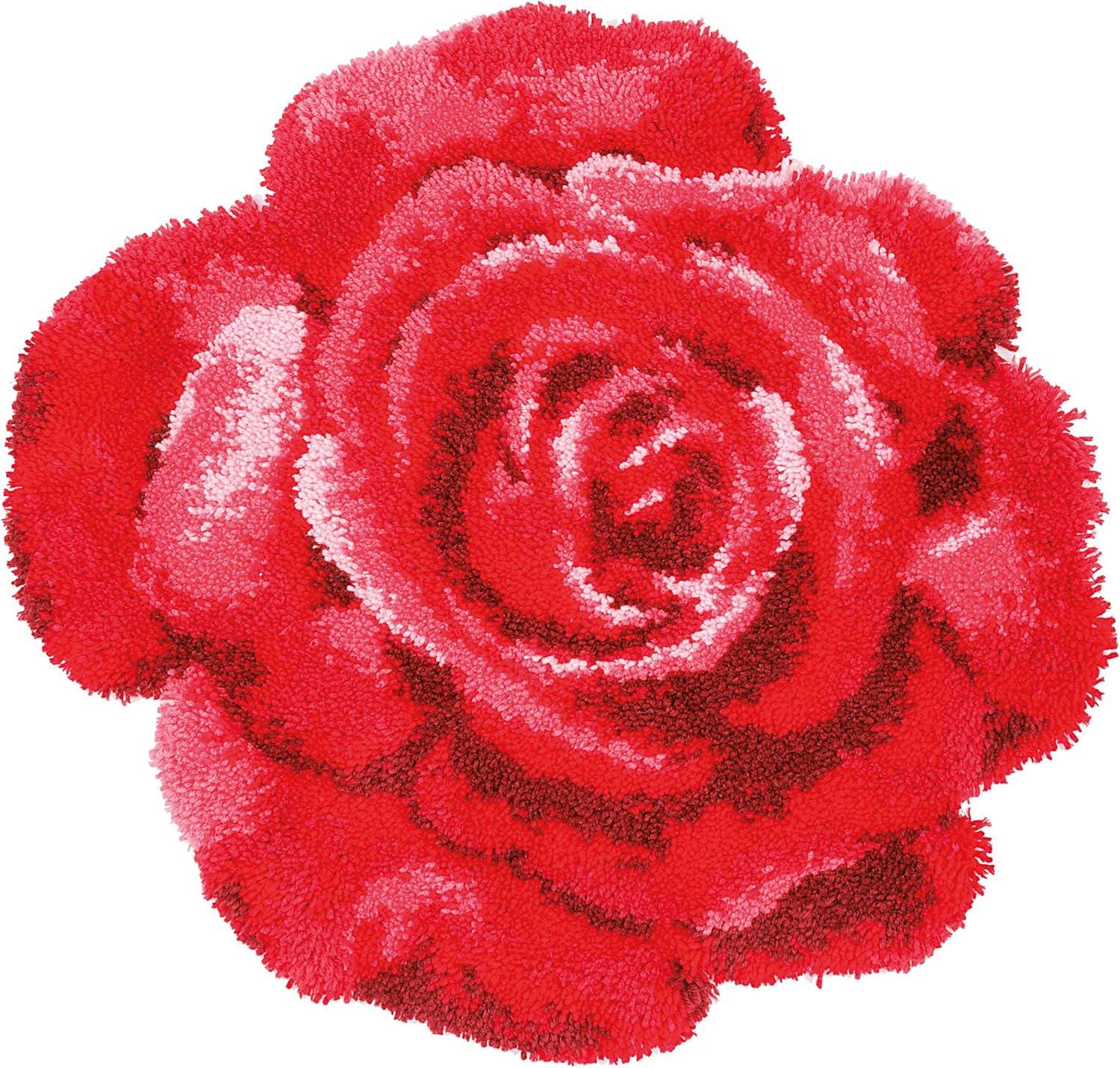 Vervaco Latch Hook Rug Kit 28"X26.8"-Red Rose