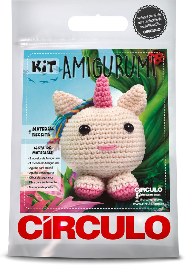 Círculo Amigurumi Kit for Beginner - Animal Ball Collection - All Materials Included, Clear Easy to Follow Instructions - 1 Crochet Kit (Unicorn)