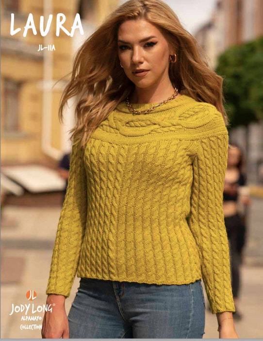 Knitting Pattern for "Laura Sweater" by Jody Long, Digital Download, Pattern Only