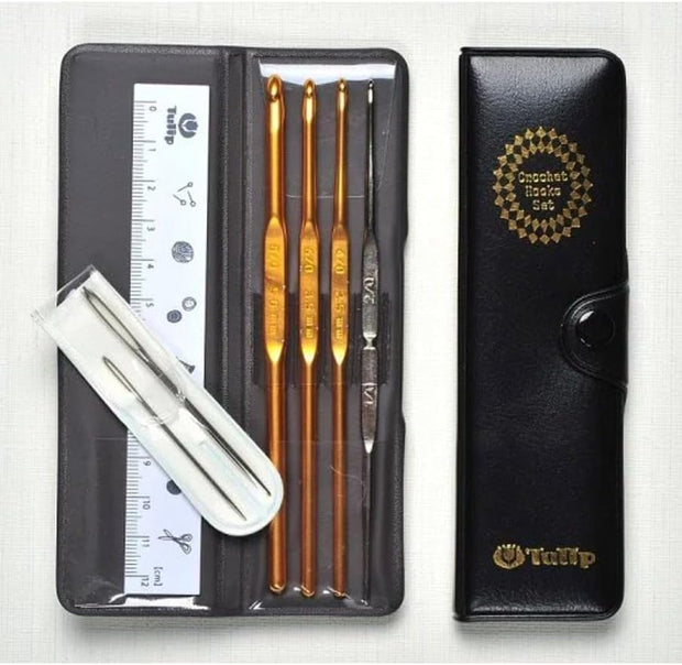 Tulip Crochet Hook Set, Classic One 7-PC Crochet Hook Set & Yarn Needles with Case