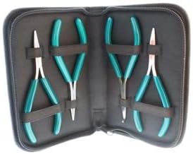 Micro-Fine 4 Piece Plier Set - Chain, Round, Flat, and Bent Nose - 5" in Length