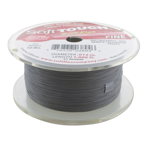 Soft Flex, Soft Touch 21 Strand Fine Beading Wire .014" Thick, 1000 Ft, Silver