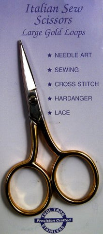 Tooltron Large Ring Scissors Titanium Oxide Finish Guide, Clear