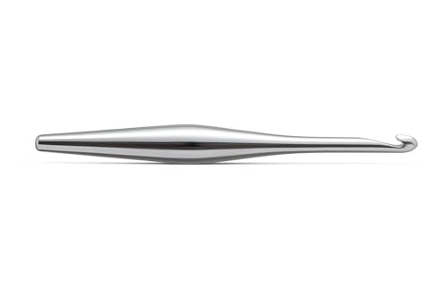Furls Crochet Hook, Silver Streamline Metal, Ergonomic Handle Crochet Hooks 7"