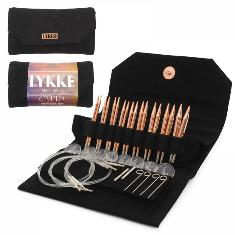 Cypra Knitting Needles | 3.5", 5" sized Copper needles | Interchangeable Circular Needles Set | Knitting Needles set with Fabric Pouch