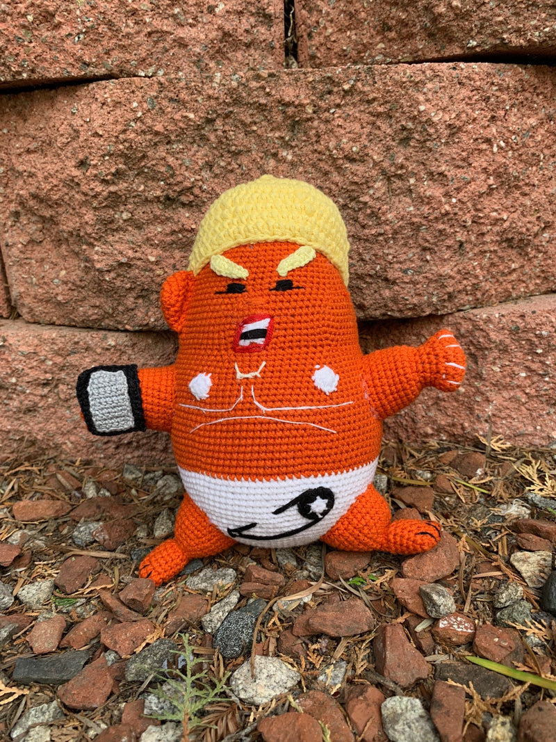 tump funny figurine, voodoo doll amigurumi, stuffed trump voodoo, cute donald trump doll, donald trump plush doll, donald trump miniature, trump cuddly doll, political toys, amigurumi trump, mini amigurumi donald trump, donald trump voodoo, crochet a donald trump, crochet president trump, president trump amigurumi