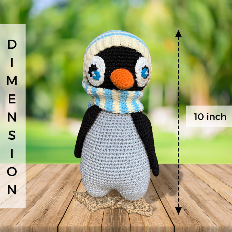 Cute Crocheted Penguin Amigurumi Doll | Mini Handmade Penguin Figurine | Small Stuffed Penguin Plush Toy