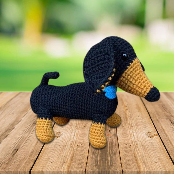 crochet dachshund, dachshund decor, crocheted dachshund, amigurumi dachshund, dachshund plush, stuffed dachshund, dachshund figurine, dachshund plushie, dachshund amigurumi, small crocheted dachshund, cute dachshund figurine