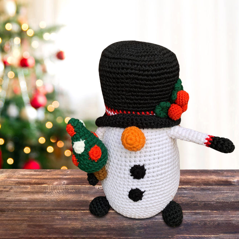 Amigurumi Crochet Mini Christmas Snowman Gnome Figurine – Crafts