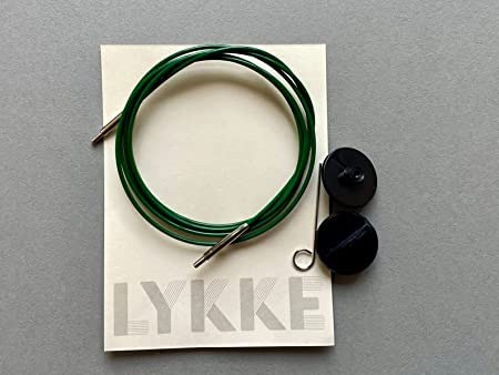 Lykke Crafts, Green Swivel Cord Accessory for 3.5 inch Needle Tips to Create 16 inch Circular Needle