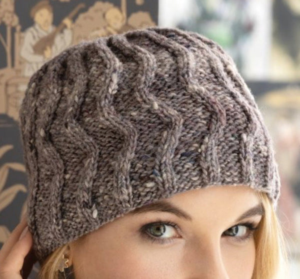 Women's Zig Zag Cable Hat with Noro Tsuido, Knitting Pattern, Digital Download