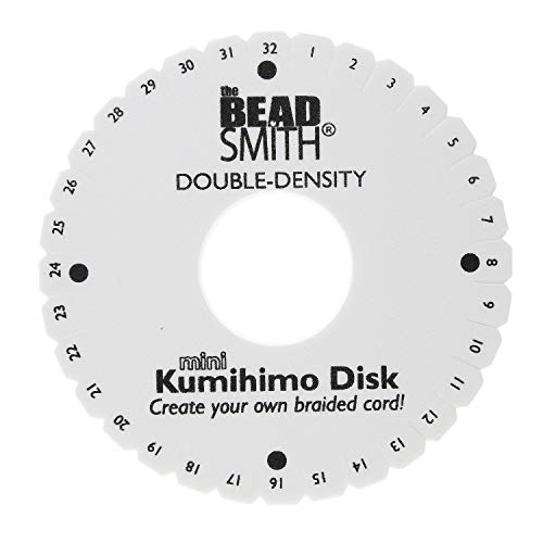 The Beadsmith Round Kumihimo Disk, 4.25 inch Diameter, 0.75 (20mm) Thick Double Dense Foam, Jewelry Tools for Braiding, 1 disks